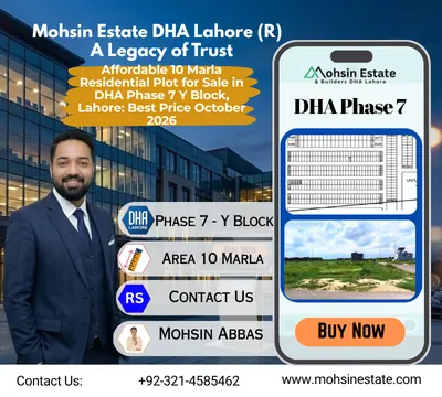 Affordable 10 Marla Residential Plot for Sale in DHA Phase 7 Y Block Lahore Best Price October 2026