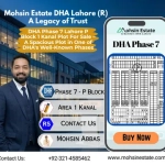 DHA Phase 7 Lahore P Block 1 Kanal Plot For Sale – A Spacious Plot in One of DHA's Well-Known Phases
