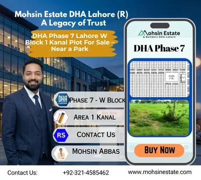 DHA Phase 7 Lahore W Block 1 Kanal Plot For Sale – Near a Park