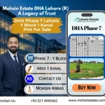 DHA Phase 7 Lahore Y Block 1 Kanal Plot For Sale