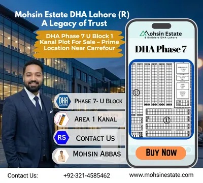 DHA Phase 7 U Block 1 Kanal Plot For Sale – Prime Location Near Carrefour