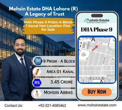 DHA Phase 9 Prism A Block 1 Kanal Hot Location Plot for Sale