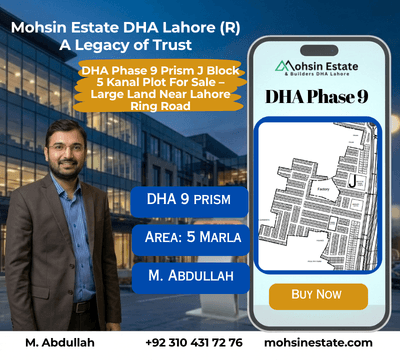 DHA Phase 9 Prism J Block 5 Marla Plot For Sale – Start Your DHA Home Journey Near Lahore Ring Road